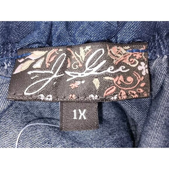 J Gee Women's Blue Dress cold shoulder 1X Large embroidered - Picture 4 of 11